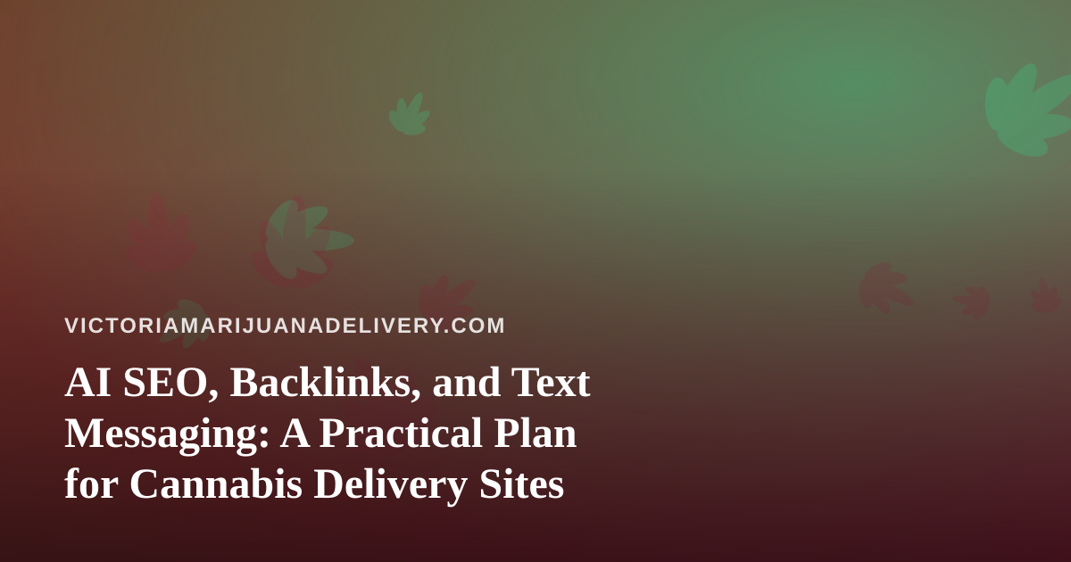 AI SEO, Backlinks, and Text Messaging: A Practical Plan for Cannabis Delivery Sites