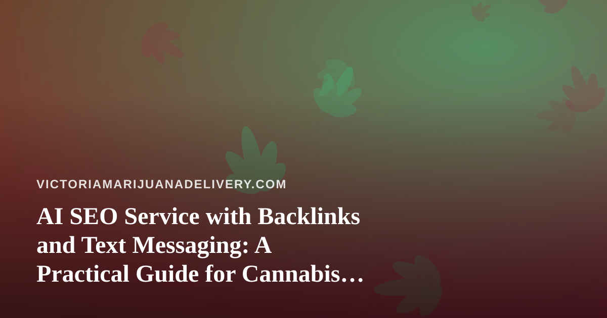AI SEO Service with Backlinks and Text Messaging: A Practical Guide for Cannabis Delivery Brands